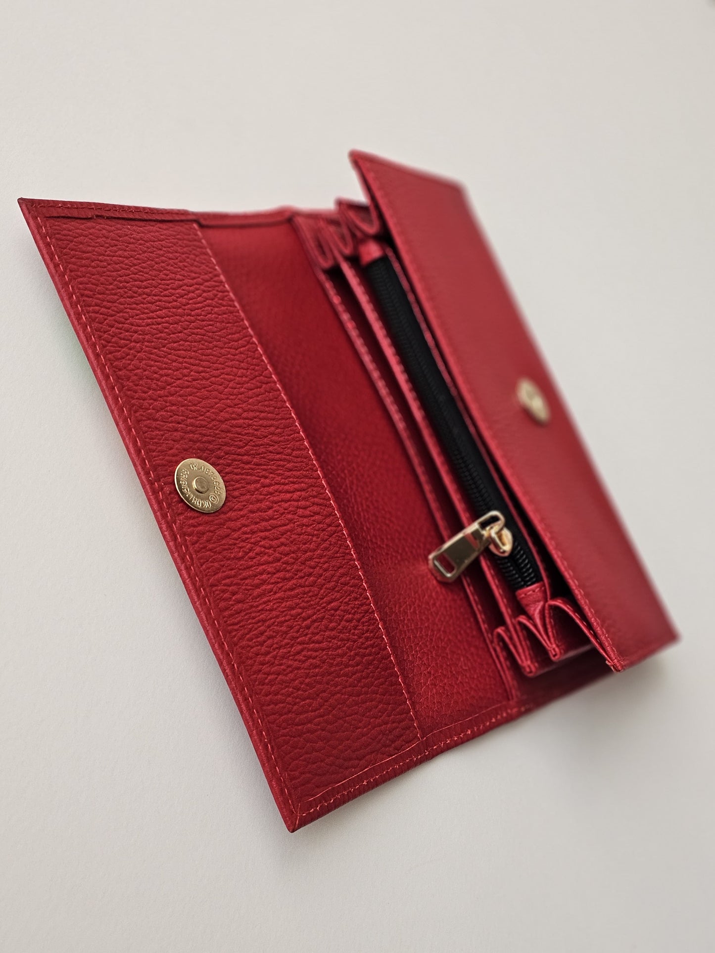 Leather Wallet Red Base X Mutilcolor