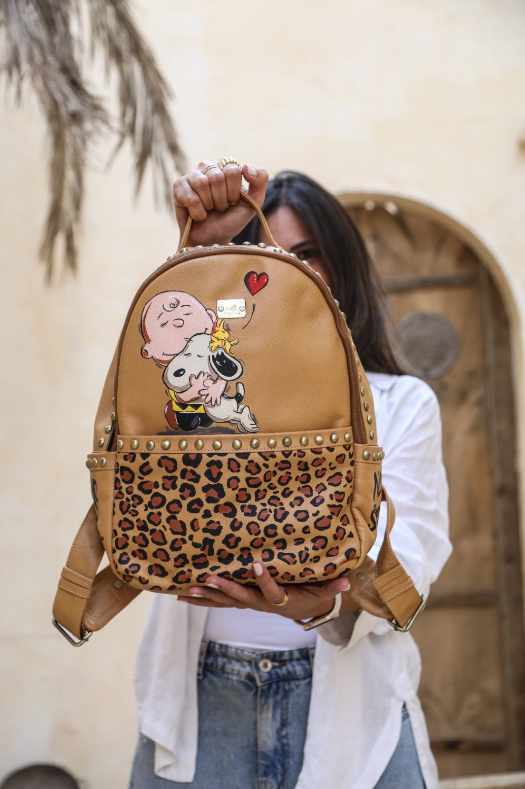 Leather Backpack Havan X Snoopy