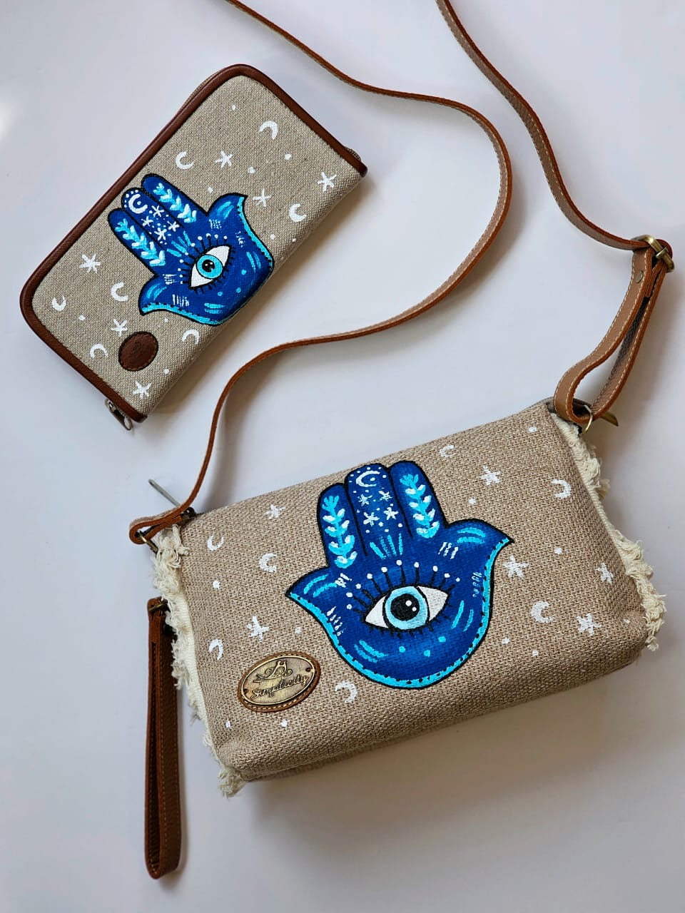 Cross Bag + Wallet Blue Kaf