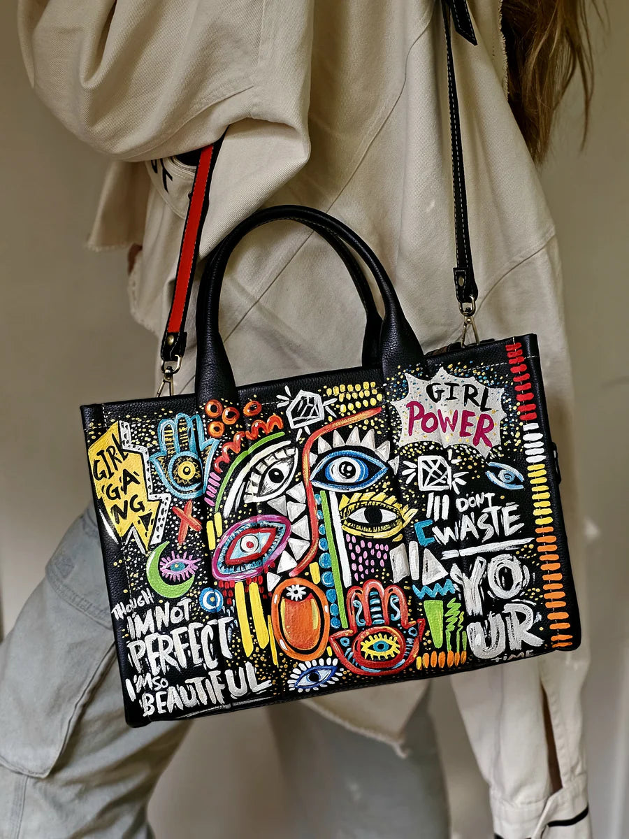 Large Tote Bag Black X Colors