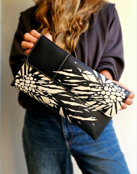 Leather Envelope Black X White