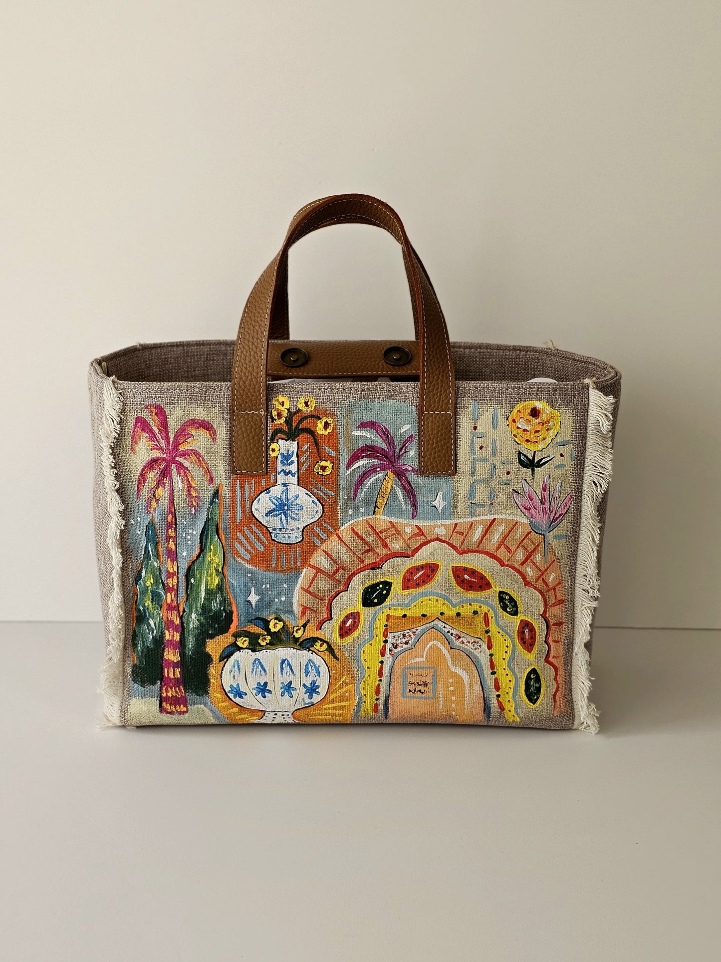 Beige Tote Bags