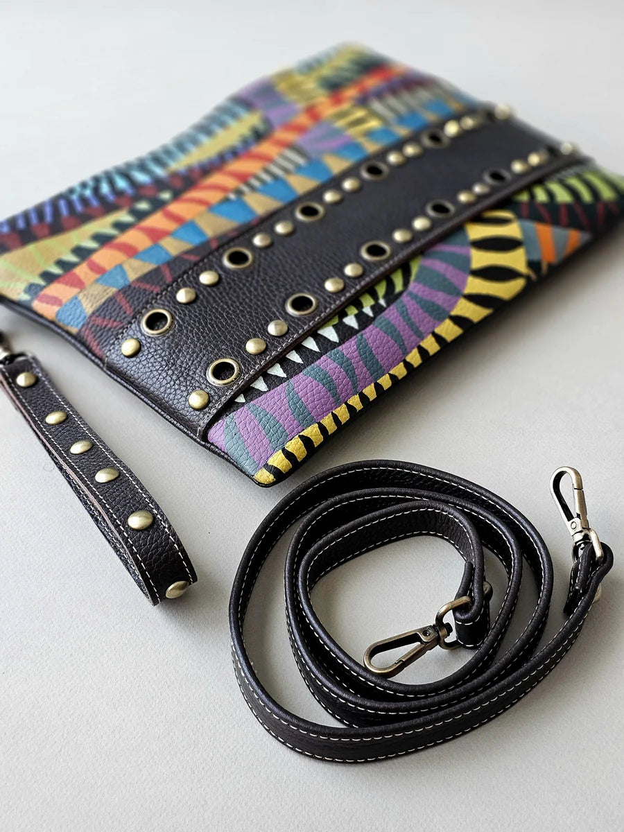 Studs Clutch Black X Patterns