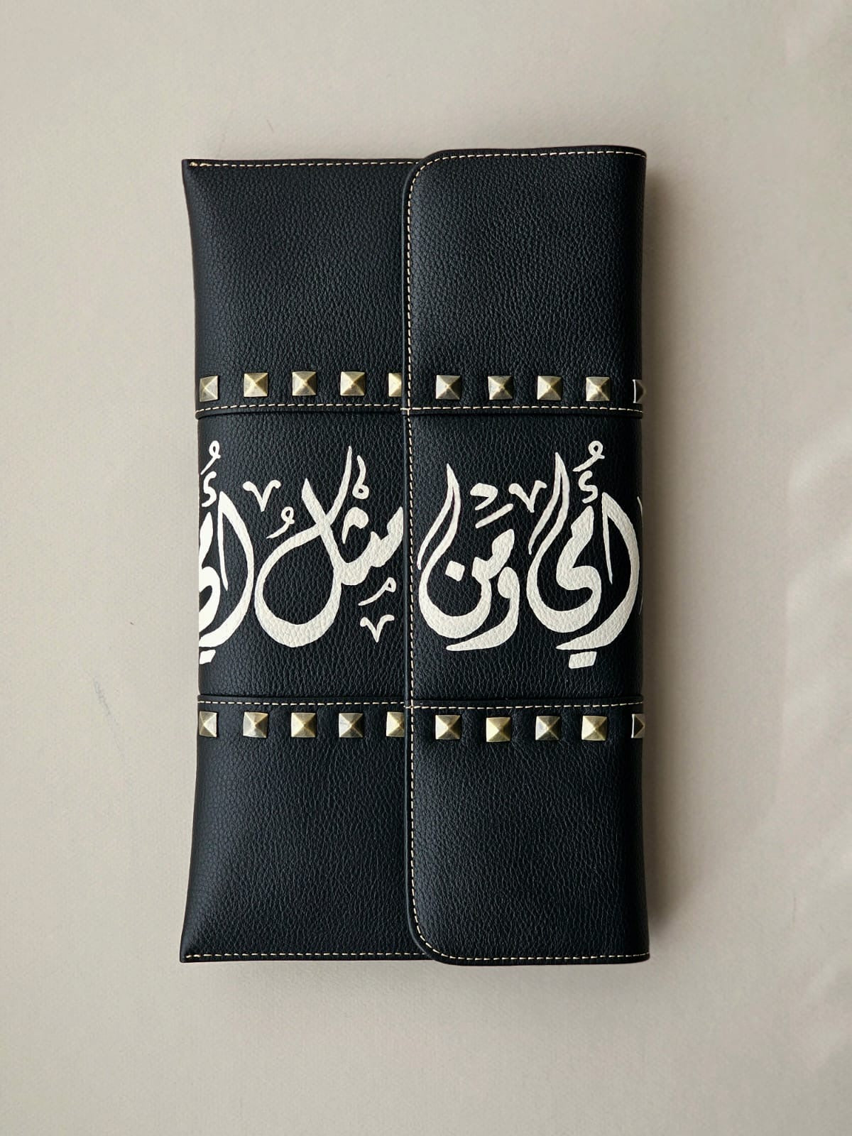 Leather Envelope with Studs Black Envelope