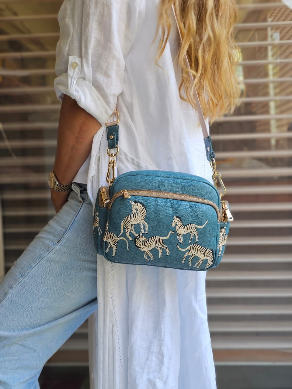 Leather Cross Bag X Zebras