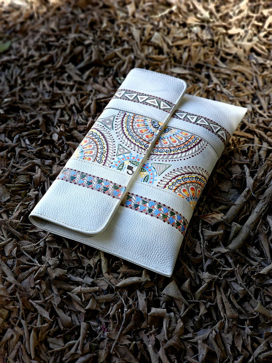 Leather Envelope Multi Color Beige Base
