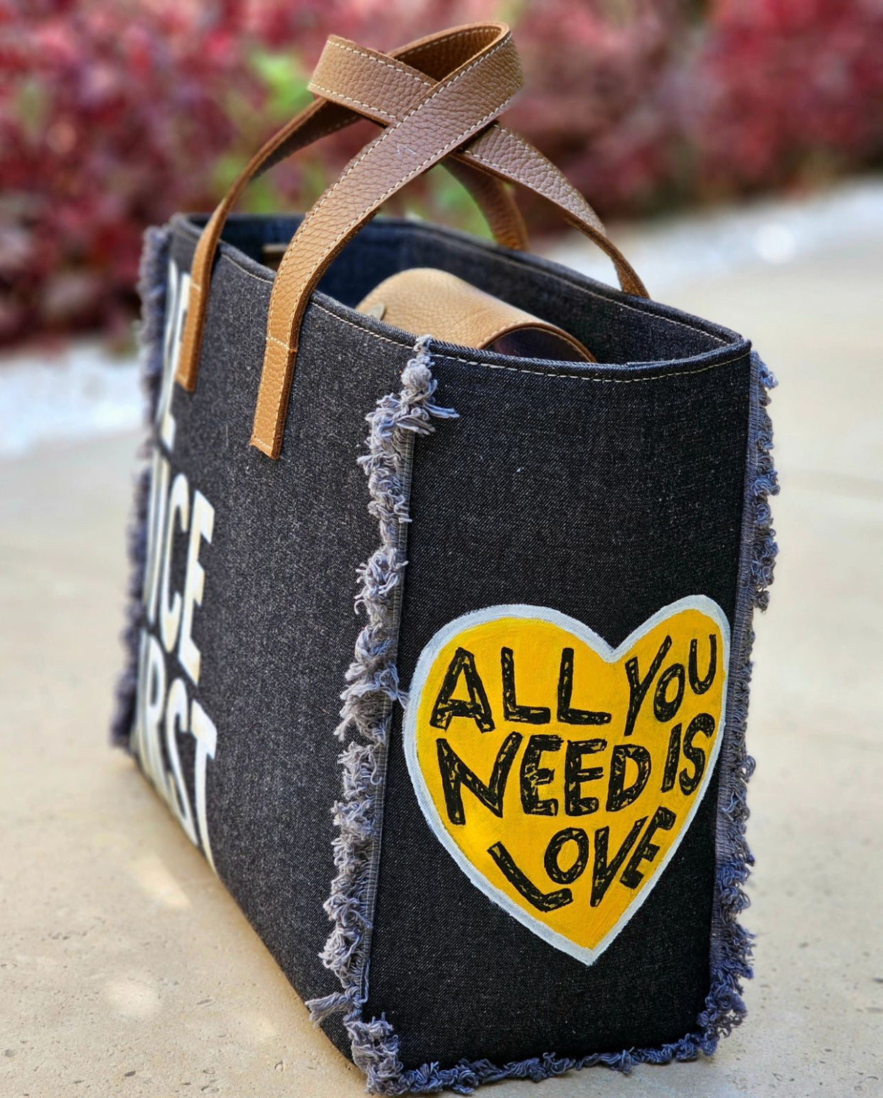 Black Jeans Tote Bag Be Nice First