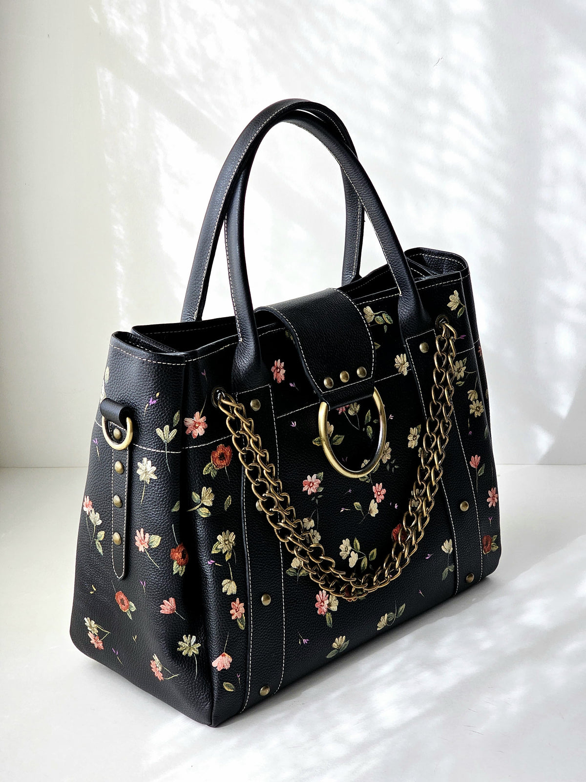 Leather Bag with Ring X Elegant Blooms