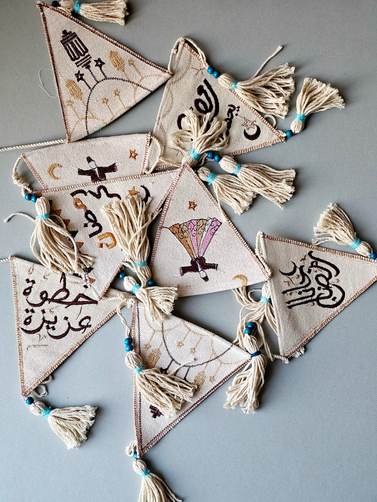 Hanging Deco X Blue Beads