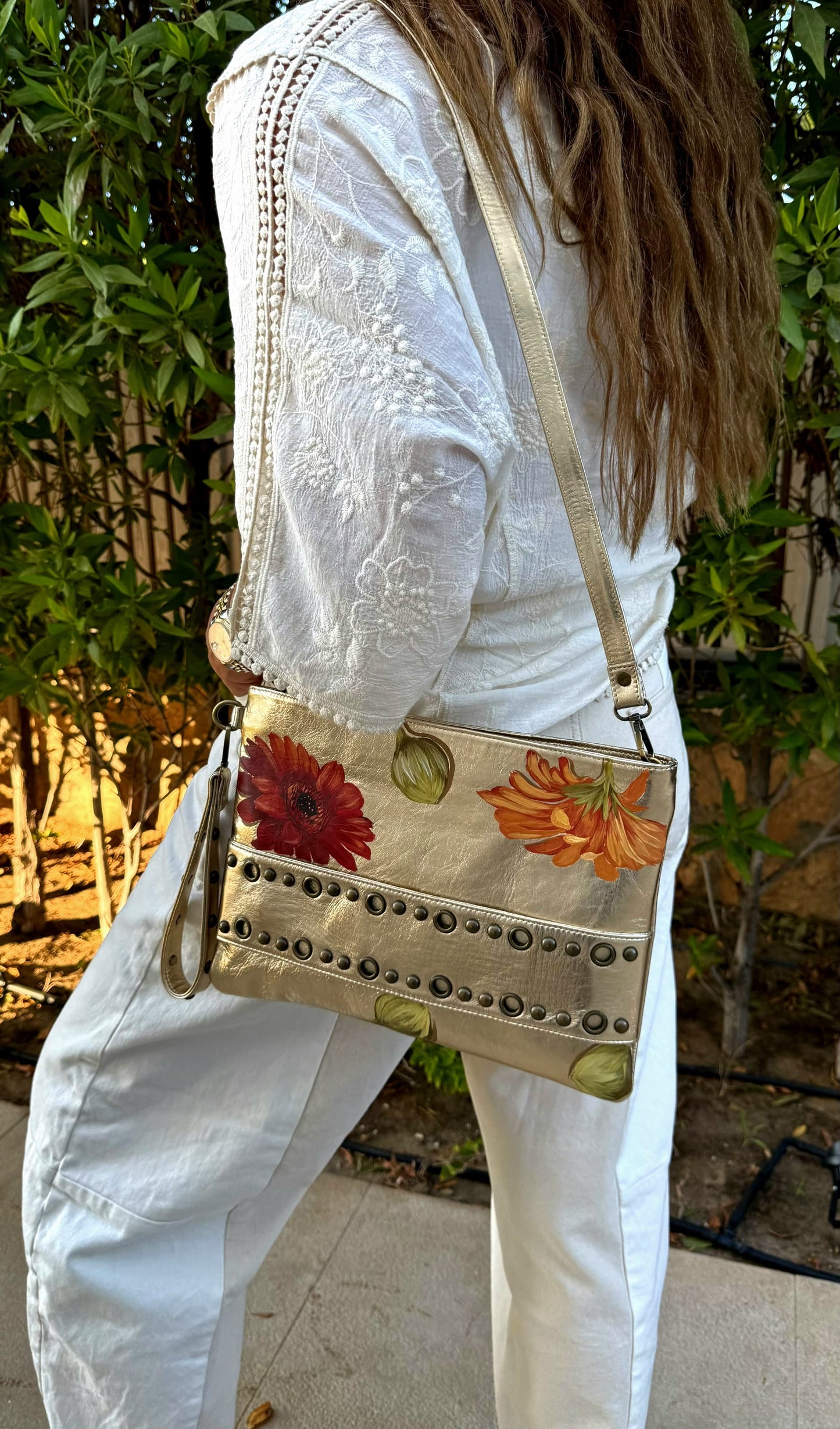 Golden Studs Clutch X Floral
