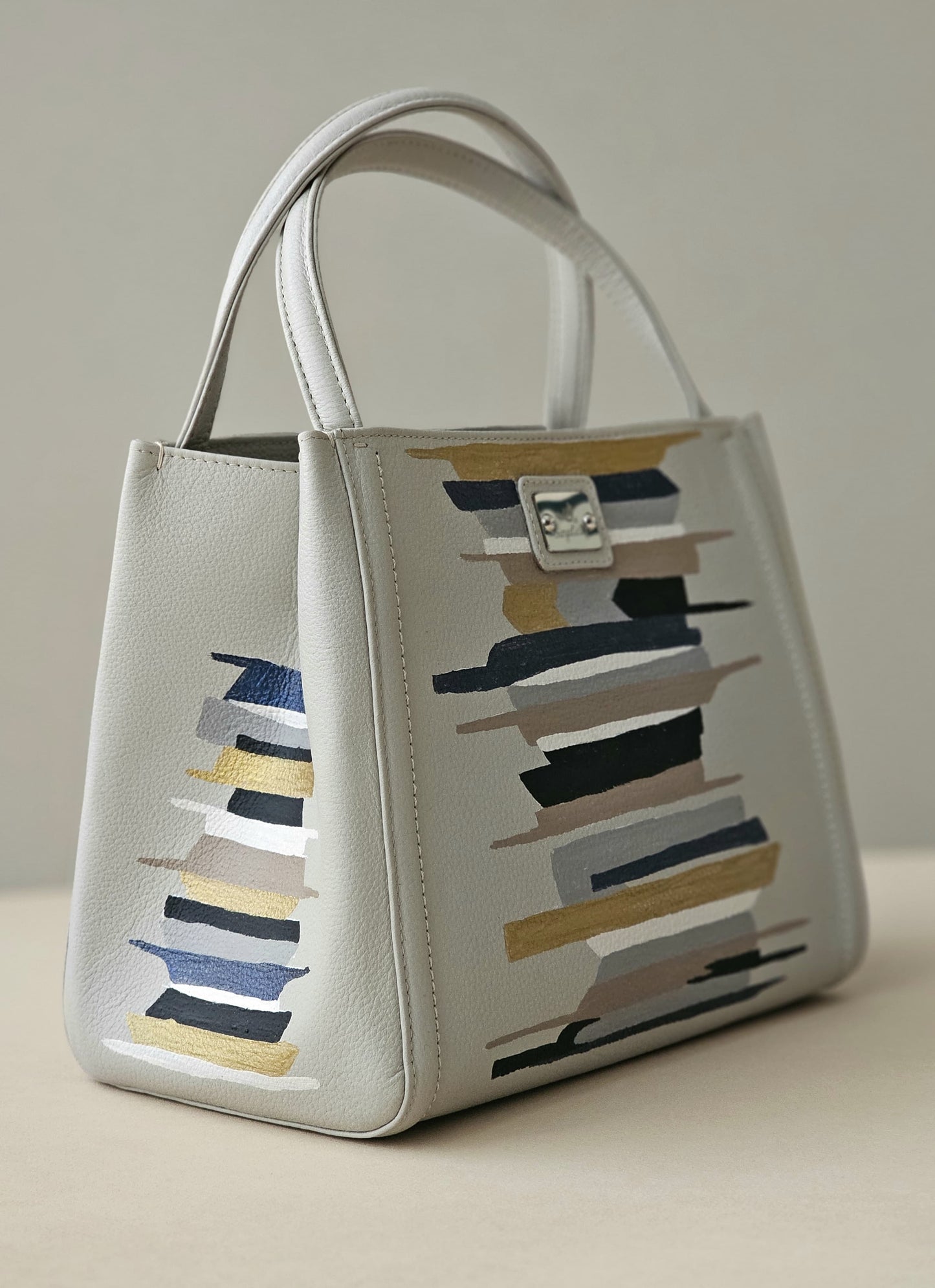 Leather Cross Bag Beige #1