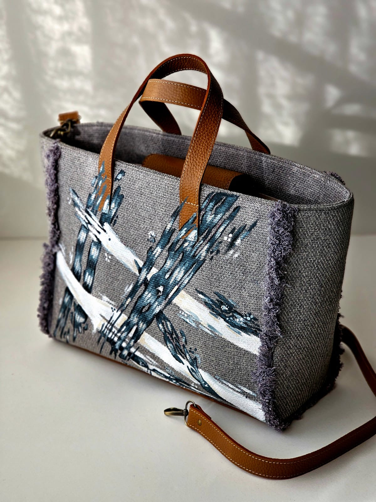 Grey Tote Bag X Stripes