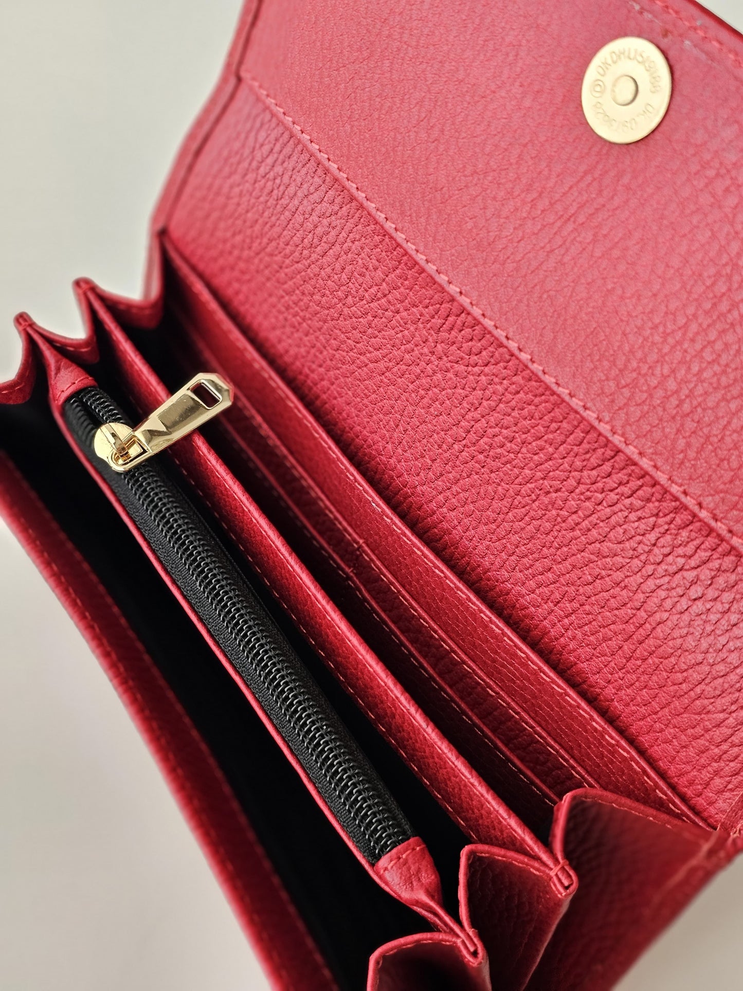 Leather Wallet Red Base X Mutilcolor