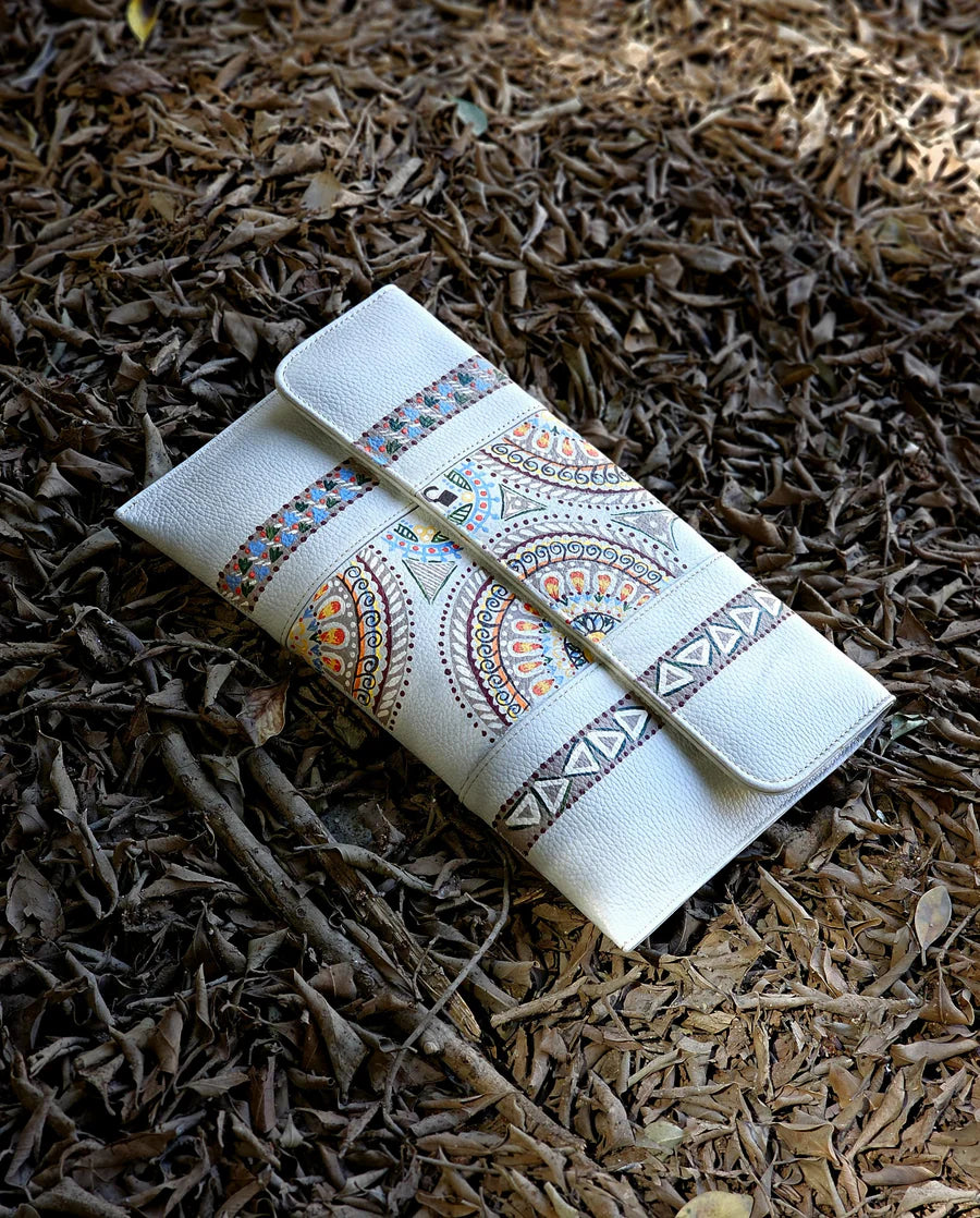 Leather Envelope Multi Color Beige Base