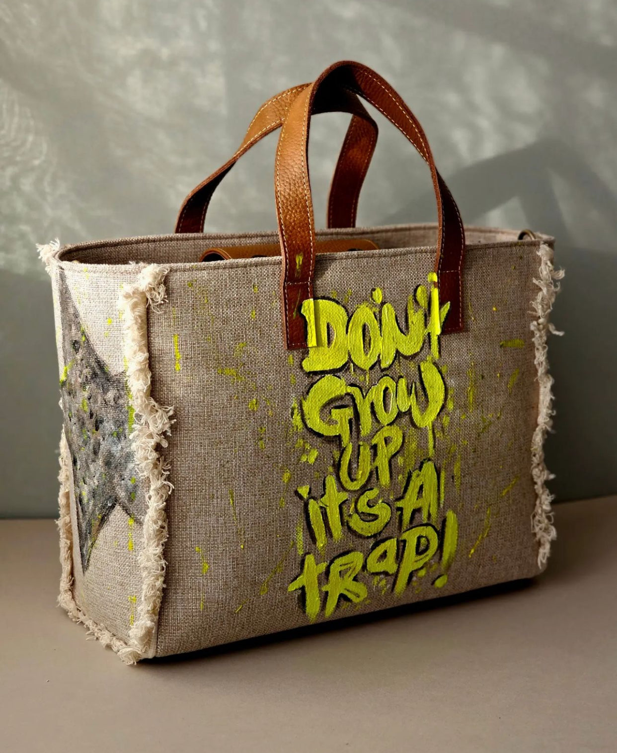 Beige Tote Bag Yellow