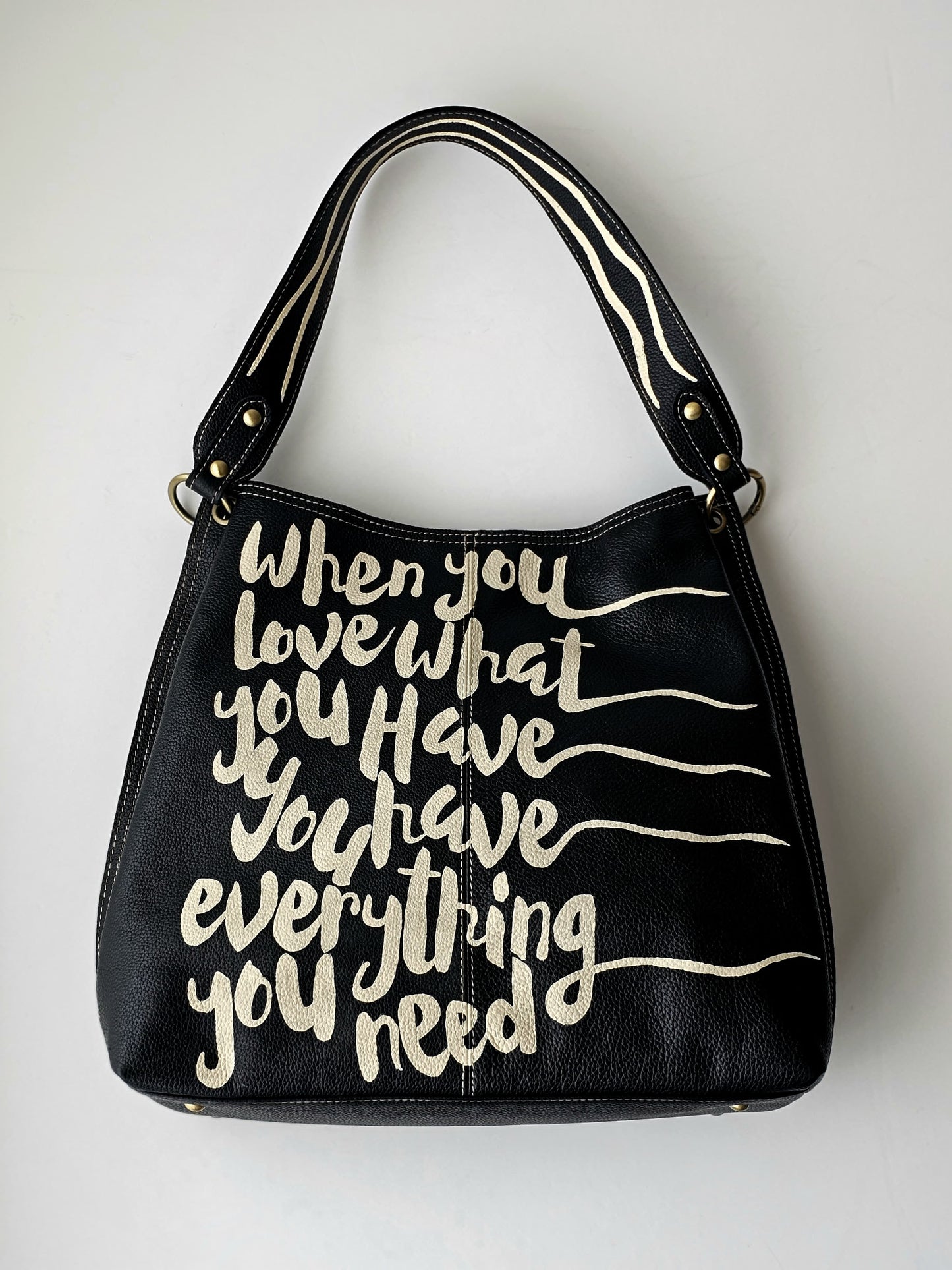 Large Leather Bag Black X Love What You Have