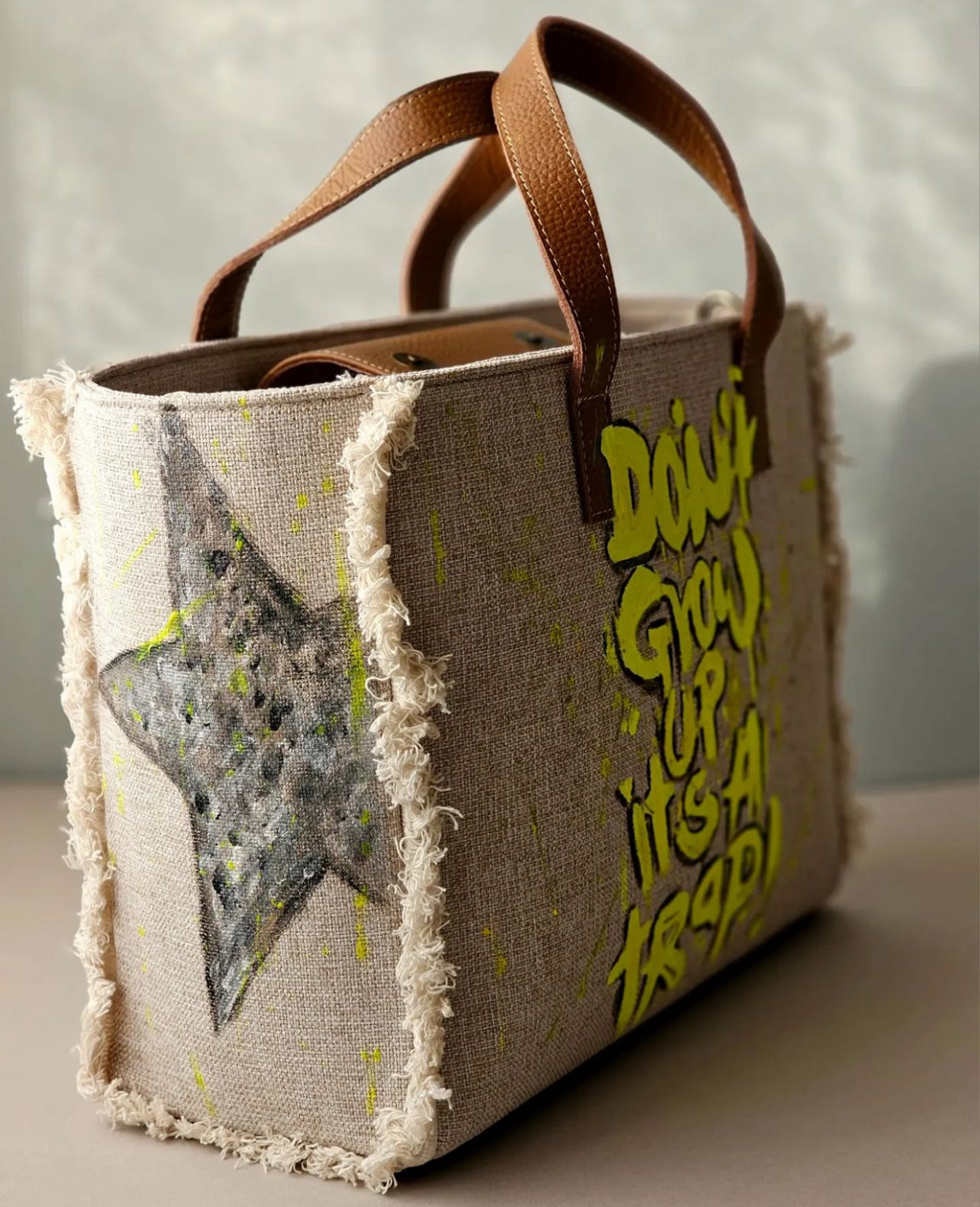 Beige Tote Bag Yellow