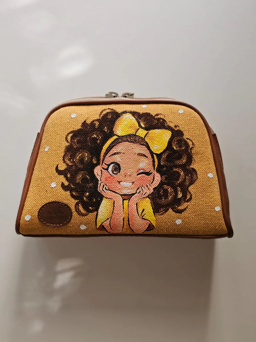 Makeup Pouch Yellow X Bow