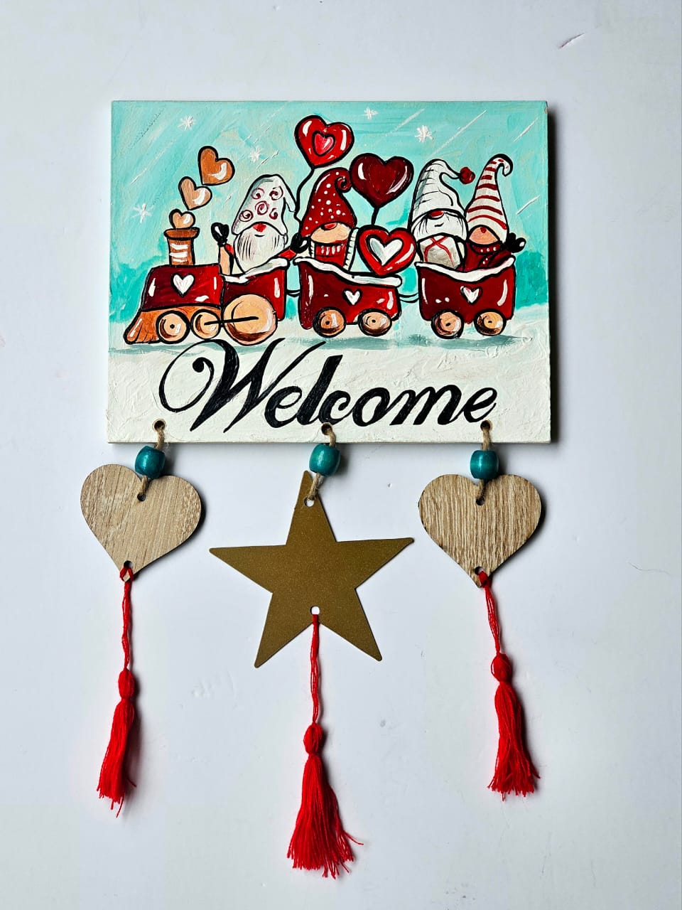 Gnome Welcome Train Wall Deco