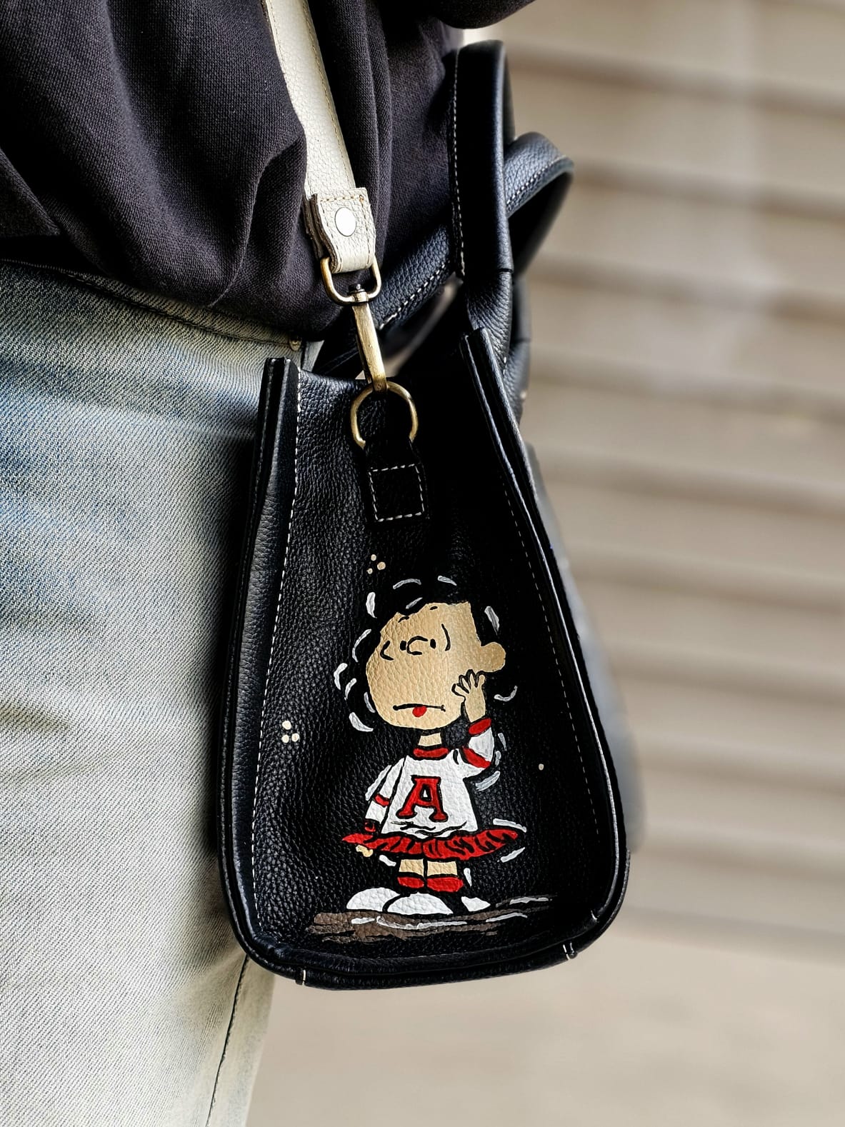 Medium Tote Bag Black X Snoopy & Friends