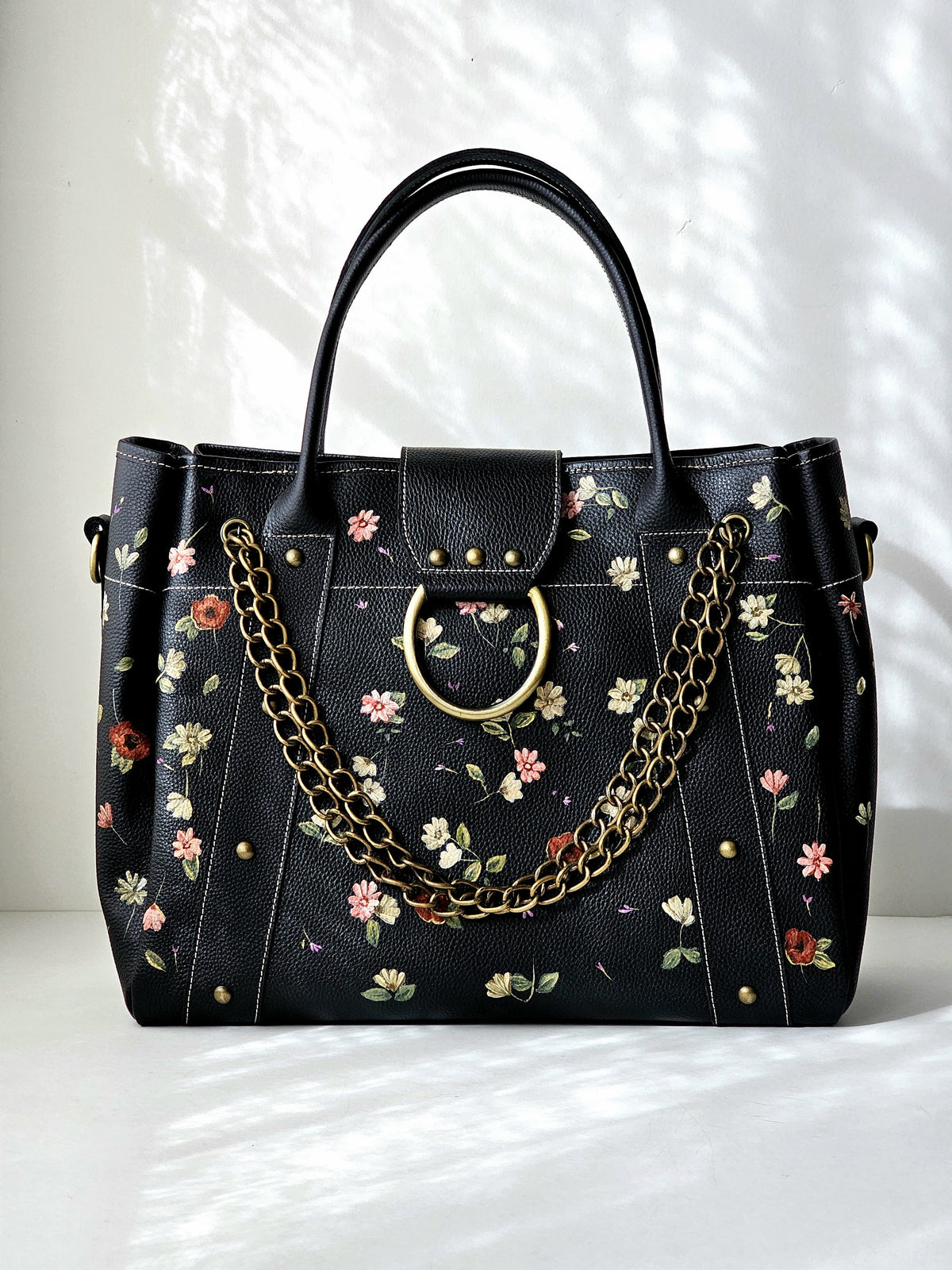 Leather Bag with Ring X Elegant Blooms