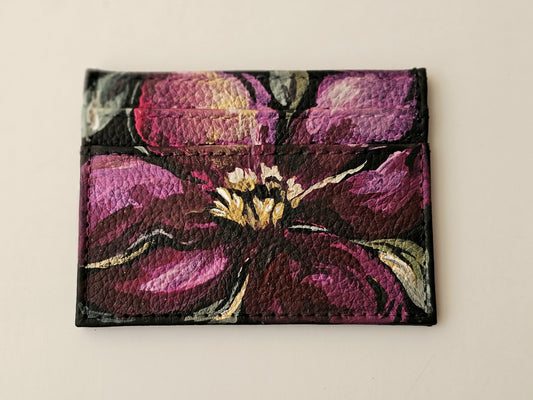 Card Holder Black X Flower