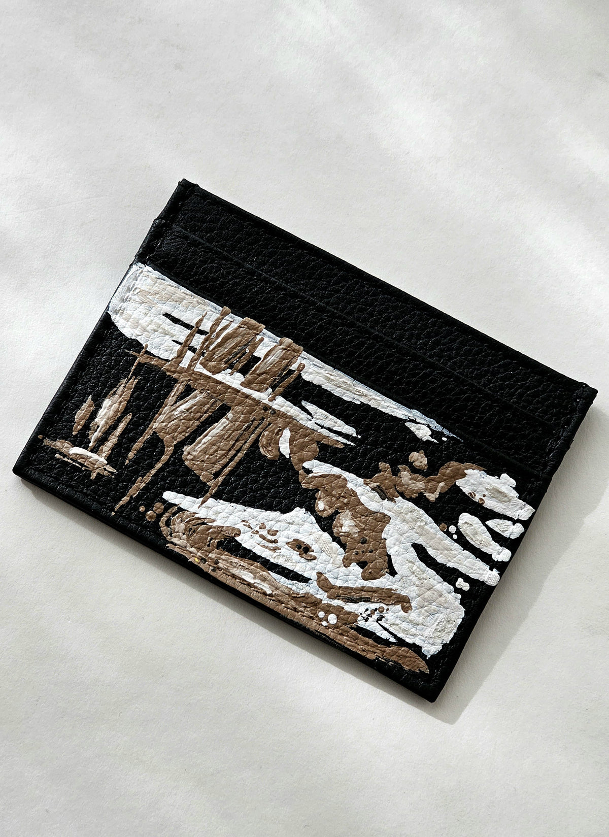 Card Holder Black X Abstract Lines