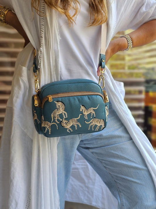 Leather Cross Bag X Zebras