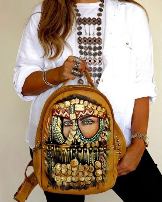 Leather Backpack with Studs