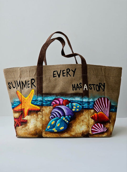 Fabric Beach Bag X Seashells