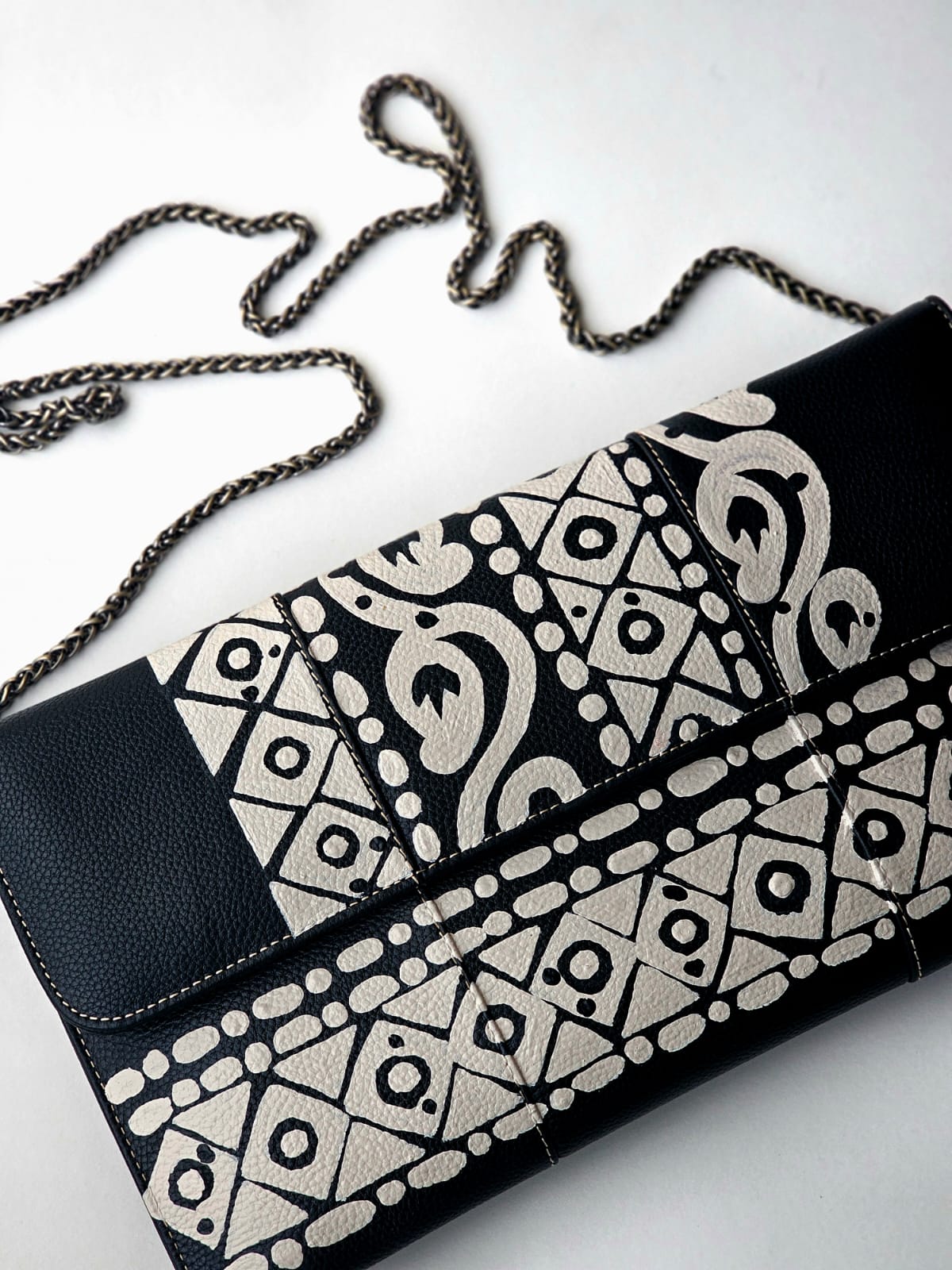 Leather Envelope Black Base X White