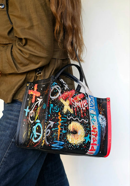 Leather Tote Bag X Smile