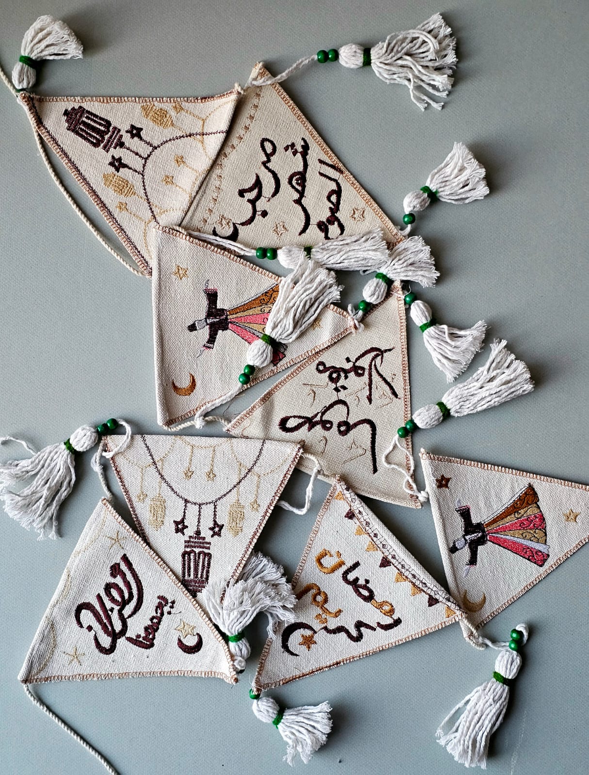 Hanging Deco X Green Beads