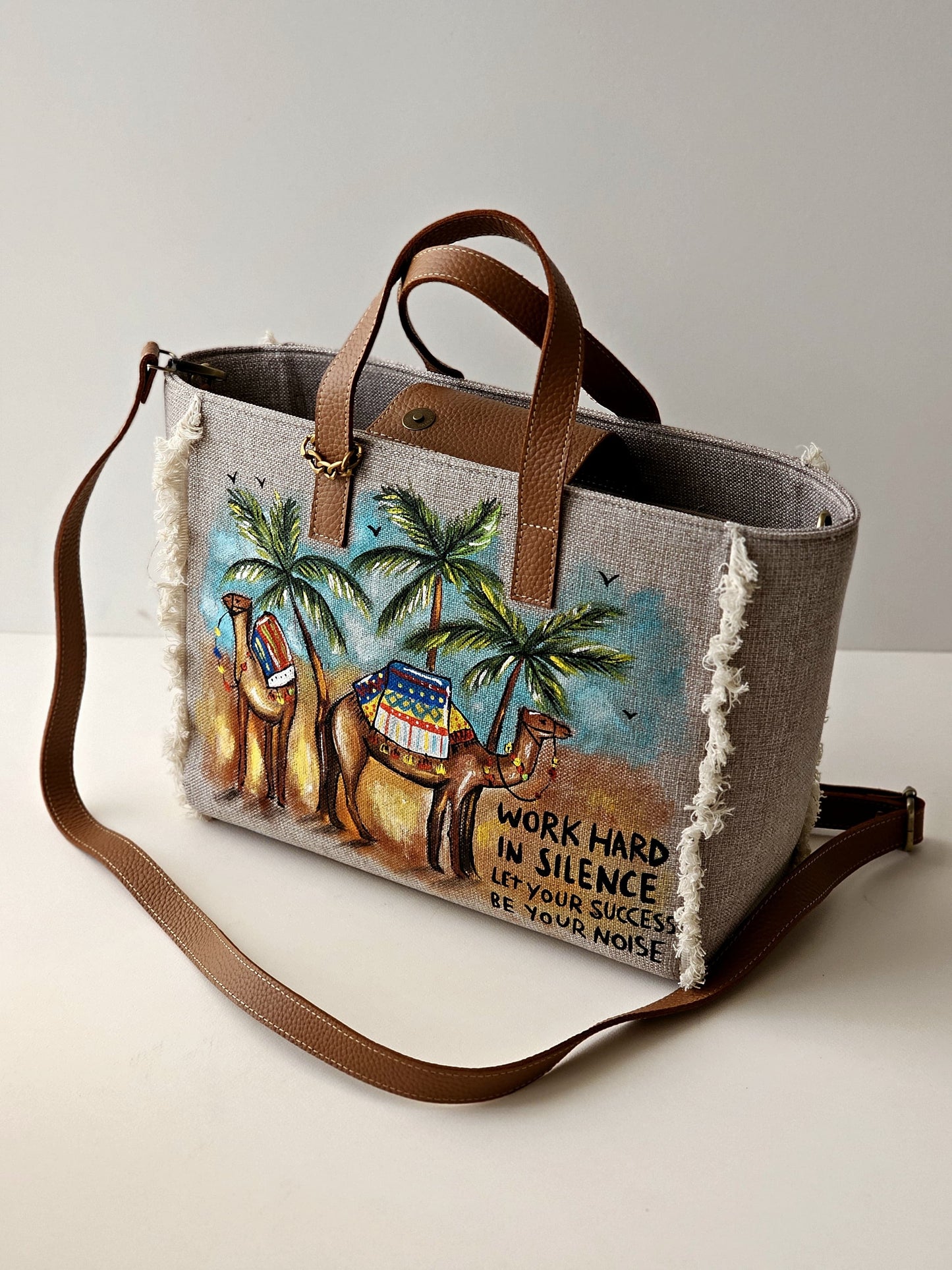 Beige Tote Bag Camels