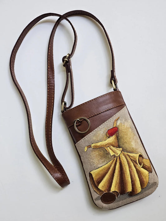 Mobile Cross Bag Beige X Golden