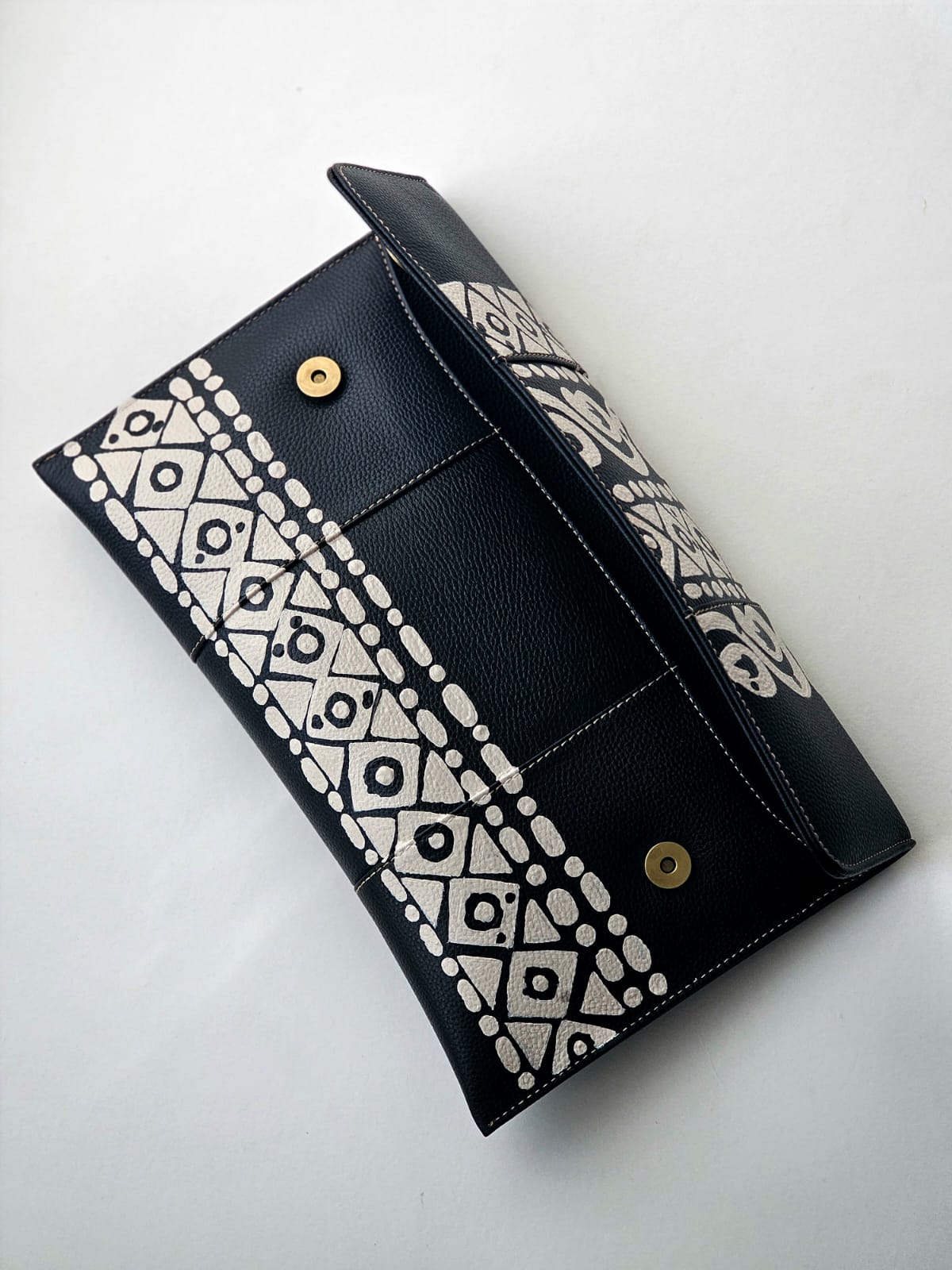 Leather Envelope Black Base X White