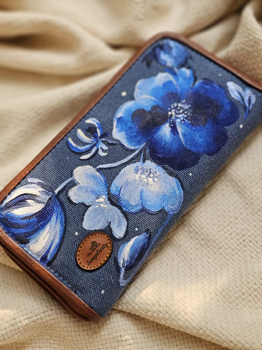 Fabric Wallets Blue Flowers 1