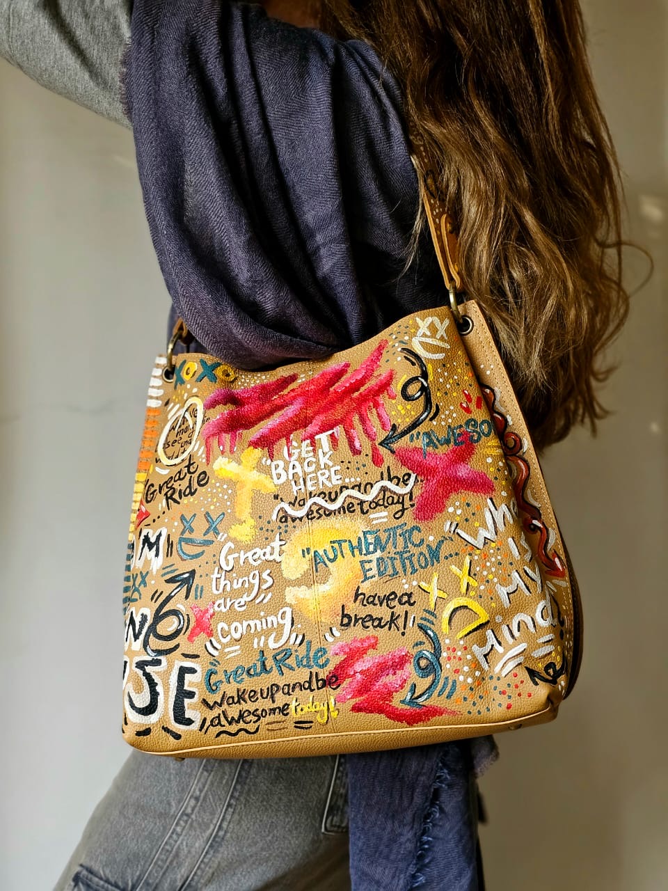 Large Leather Bag Havan X Multi Colors