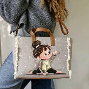 Beige Tote Bag Little Girl