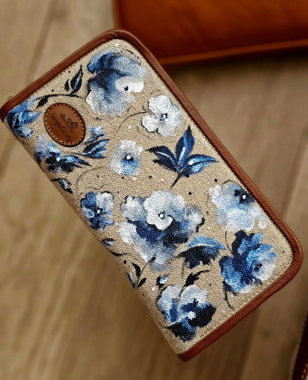 Fabric Wallets Blue Flowers 2