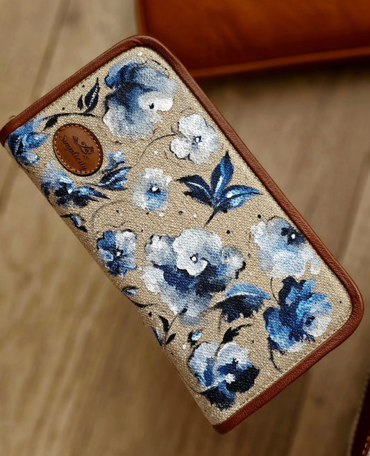 Fabric Wallets Blue Flowers 2