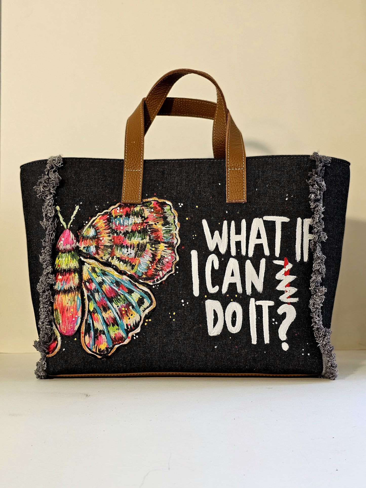 Black Jeans Tote Bag What if I Can?