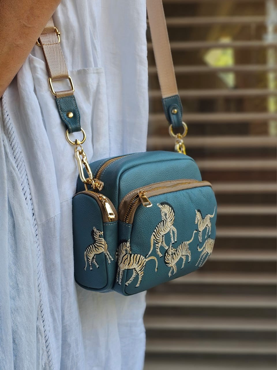 Leather Cross Bag X Zebras