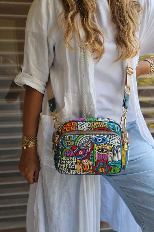 Leather Cross Bag X Eyes Design
