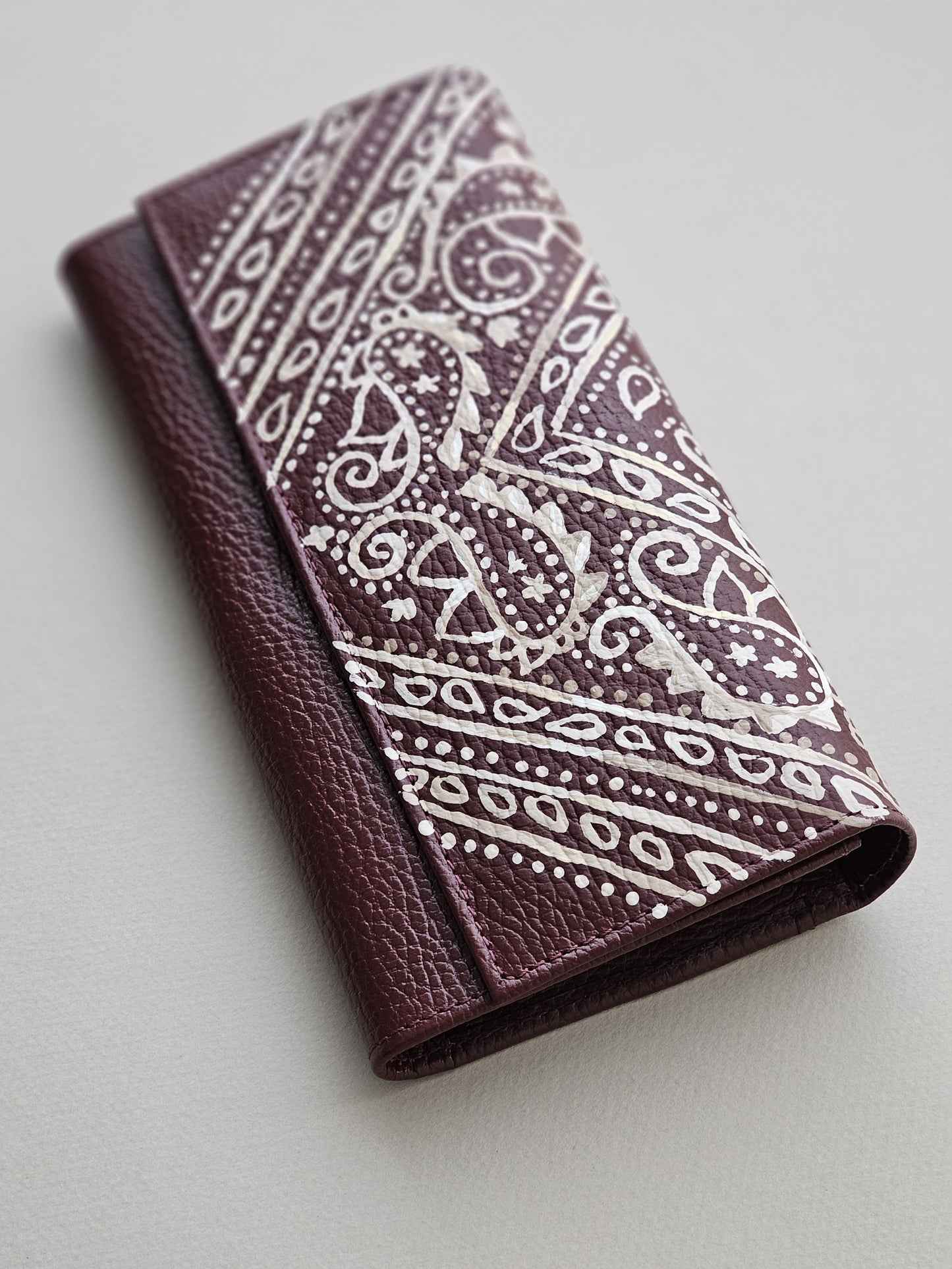 Leather Wallet Brown Base X White