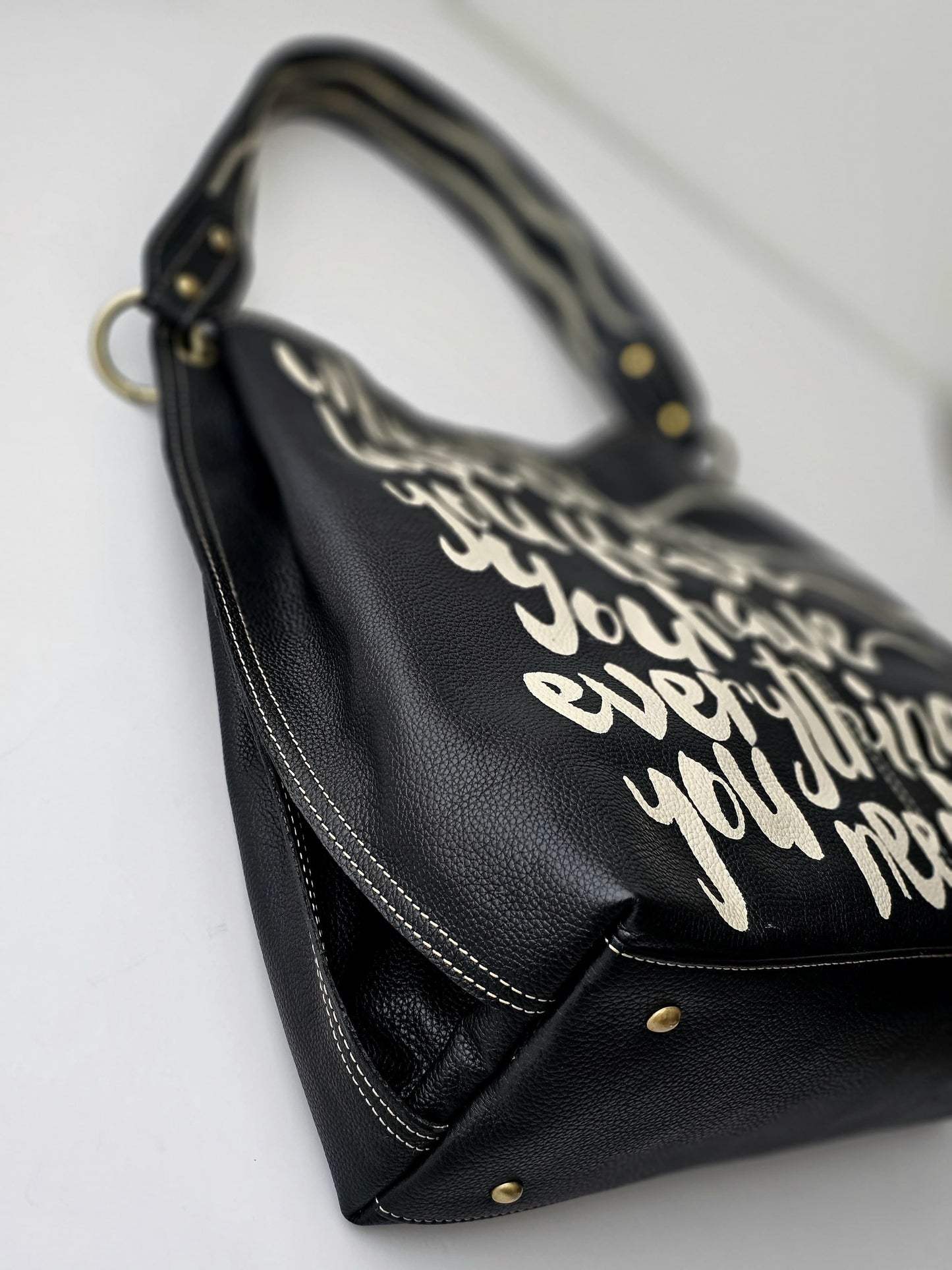 Large Leather Bag Black X Love What You Have