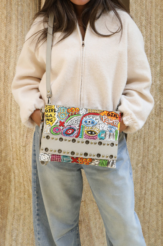 Studs Clutch Beige X Eyes Design