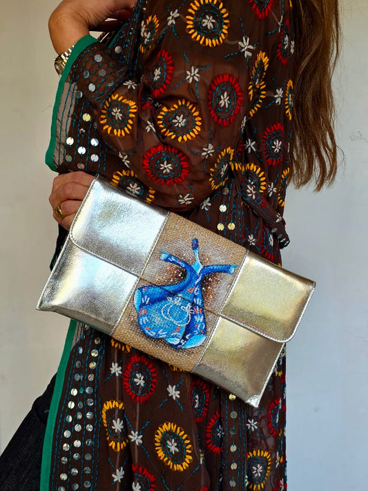 Envelope Clutch X Blue Tanoora