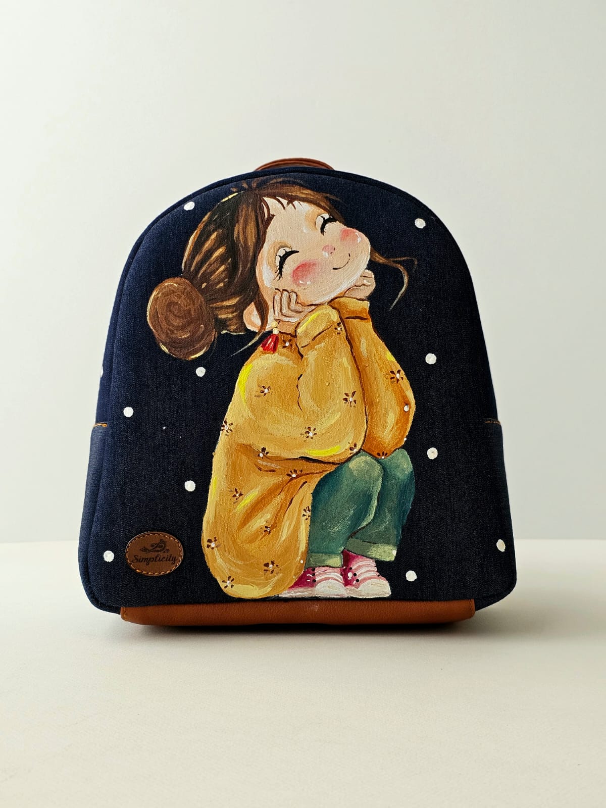 Fabric Mini Backpack Dark Navy