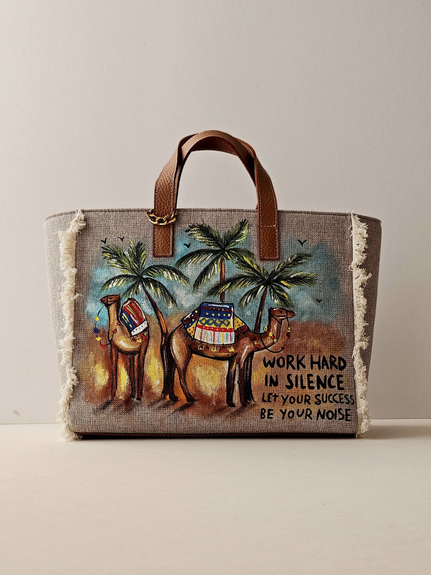Beige Tote Bag Camels